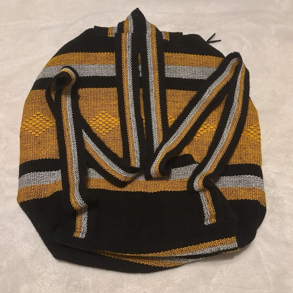 Pittsburgh Steelers Woven Mexican Baja Backpack Drawstring Boho Rucksack NFL